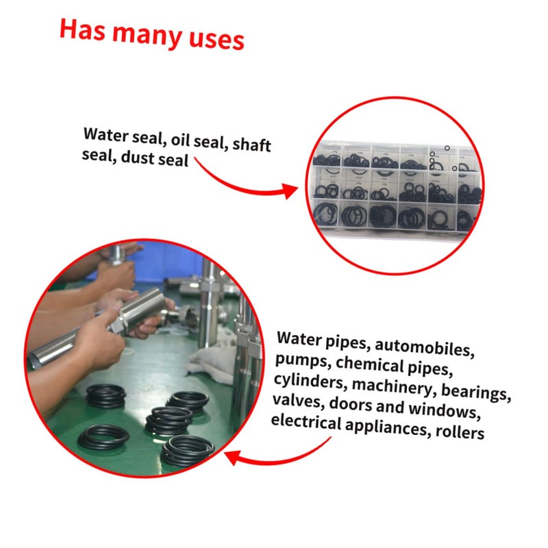 225Pcs Metric Rubber Gasket Set For Wire Cable In Divided Case - Image 2